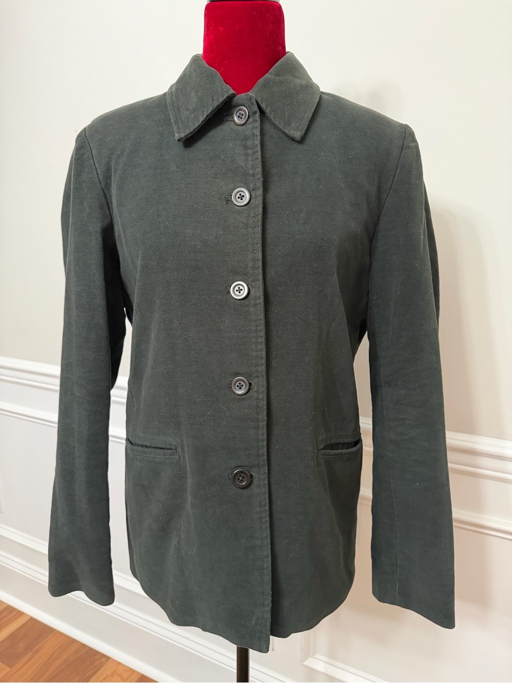 GAP Dark Green Button-Front Blazer Jacket